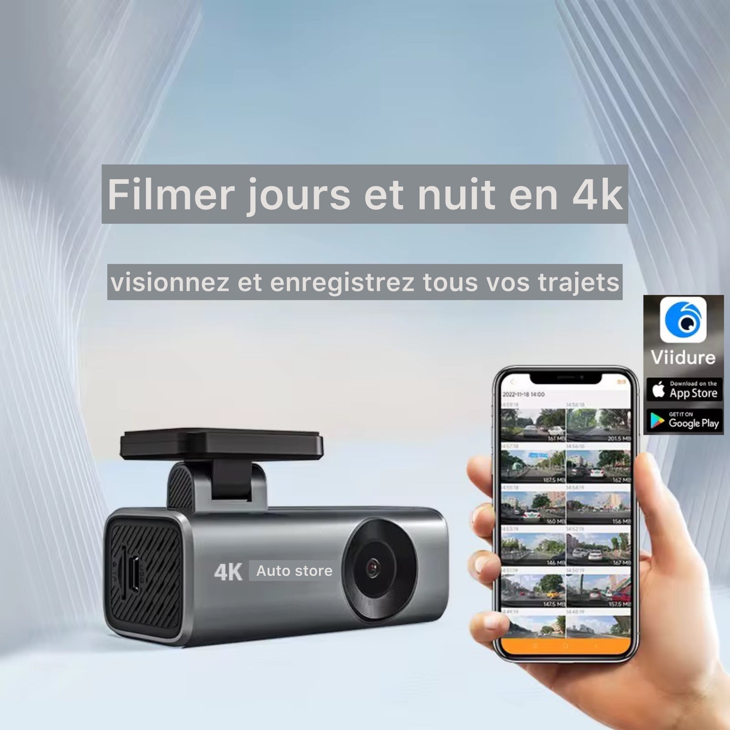 Dashcam 4K+1080P